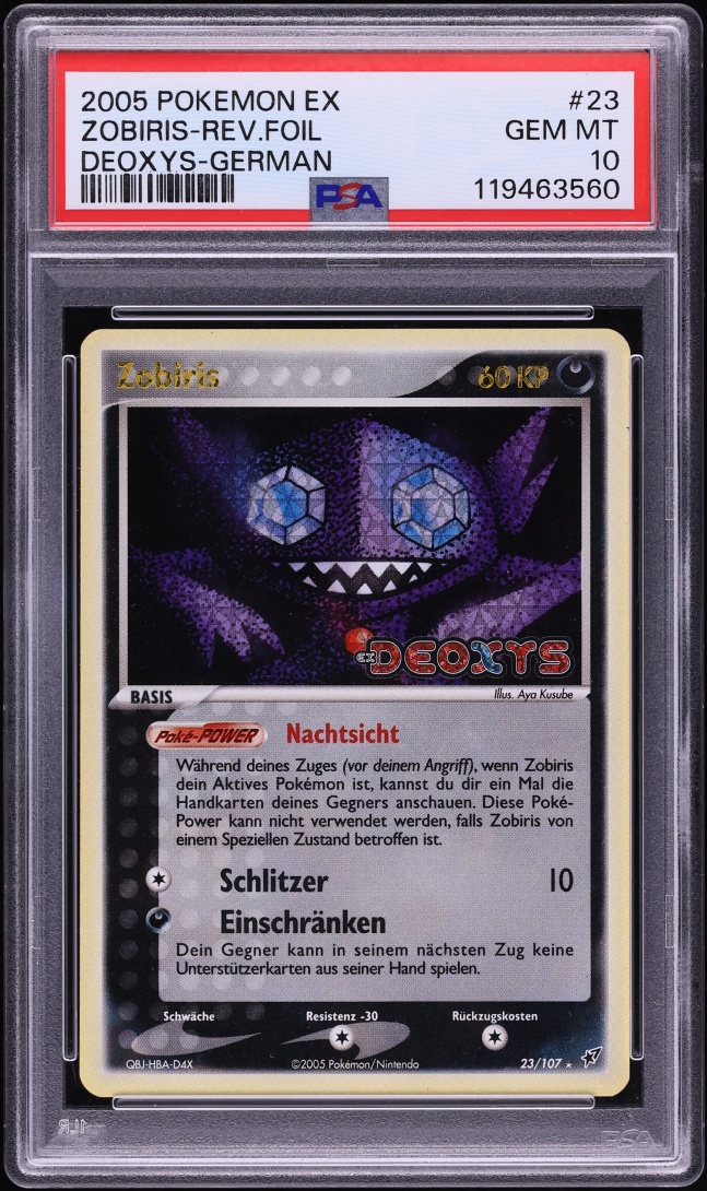 2005 Pokemon German Ex Deoxys Reverse Holo Zobiris Sableye #23 PSA 10 GEM MINT