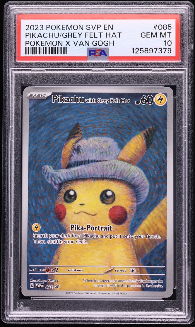 2023 Pokemon Scarlet & Violet Promo Van Gogh Pikachu With Grey Felt Hat #85 PSA 10 GEM MINT