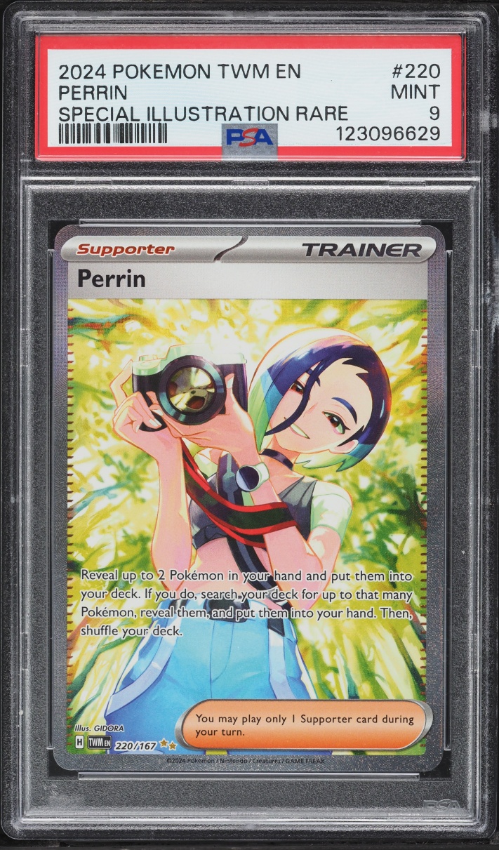 2024 Pokemon Scarlet & Violet Twilight Masquerade SIR Perrin #220 PSA 9 MINT