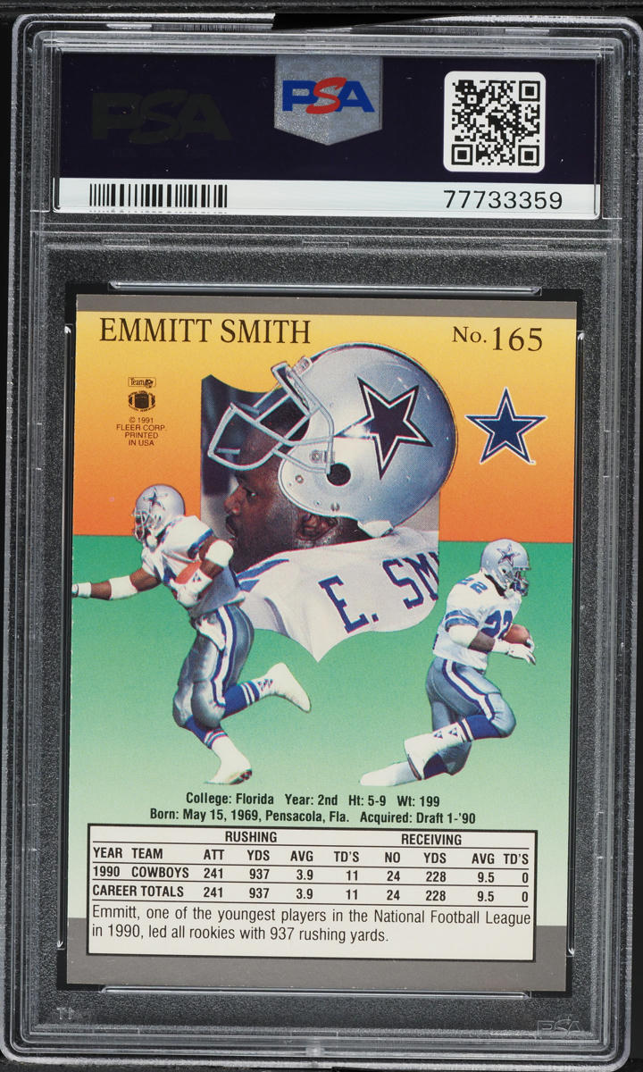 1991 Ultra Football Emmitt Smith #165 PSA 10 GEM MINT