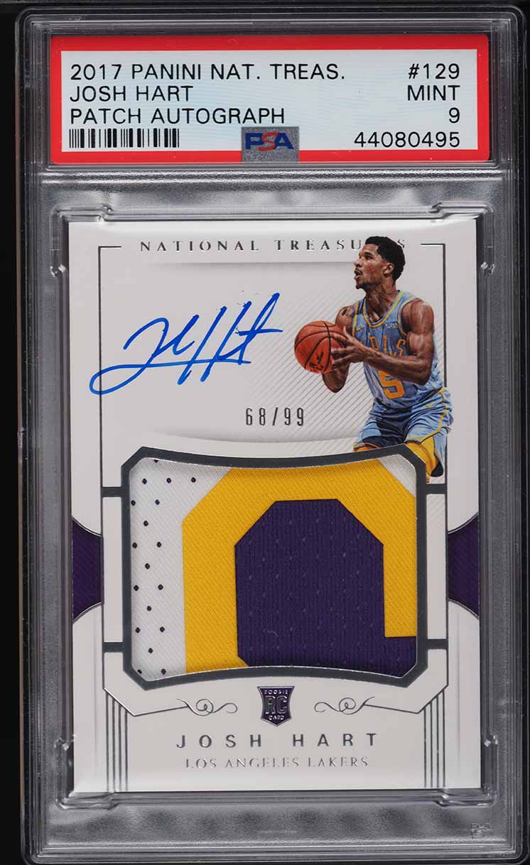 2017 National Treasures Josh Hart ROOKIE PATCH AUTO /99 #129 PSA 9 MINT