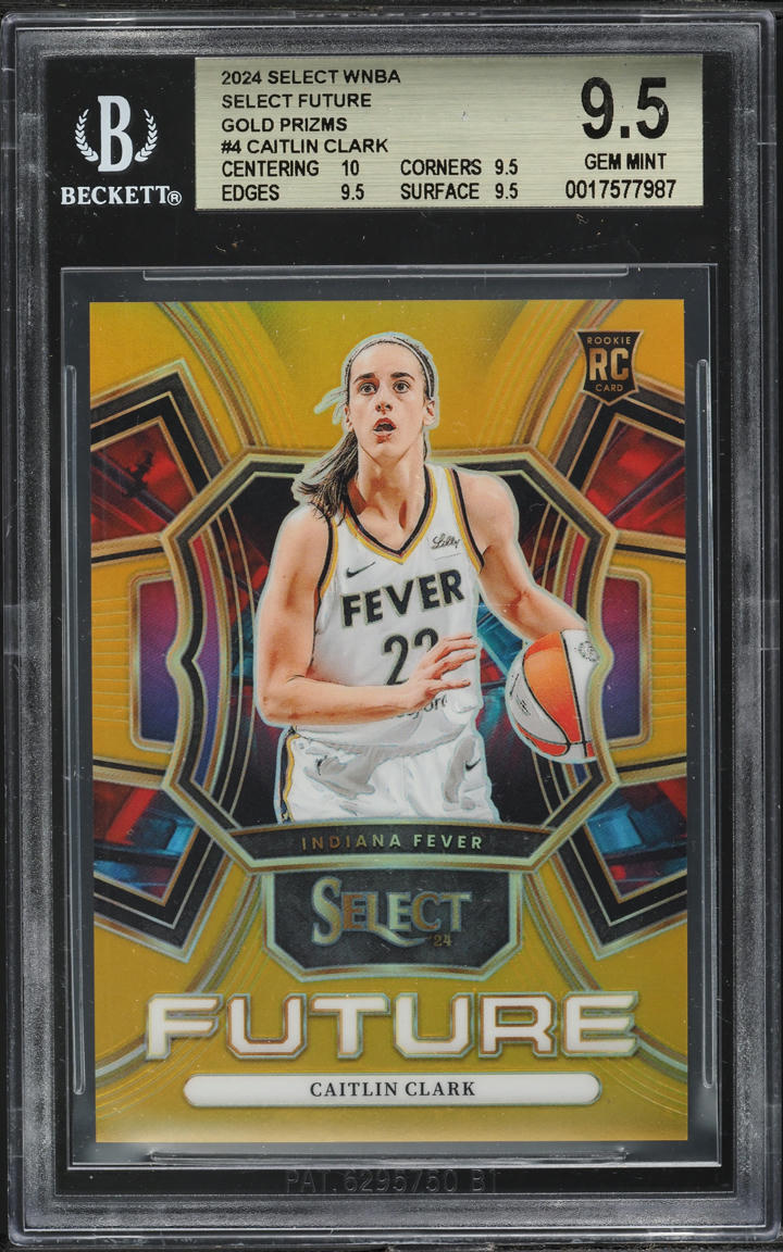 2024 Select WNBA Future Gold Prizm Caitlin Clark ROOKIE /10 #4 BGS 9.5 GEM MINT - Main Image
