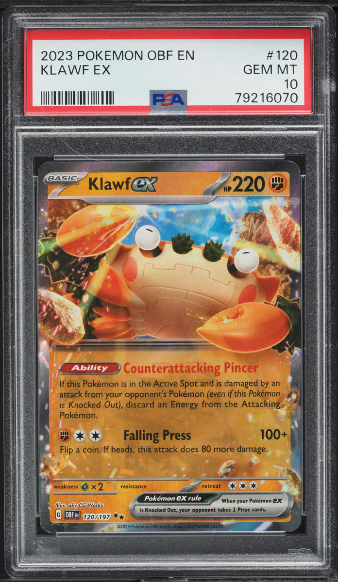 2023 Pokemon Scarlet & Violet Obsidian Flames Klawf ex #120 PSA 10 GEM MINT