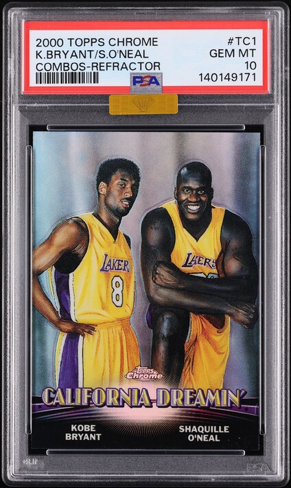 2000 Topps Chrome Combos Refractor Kobe Bryant Shaquille O'Neal #TC1 MBA PSA 10 GEM MINT