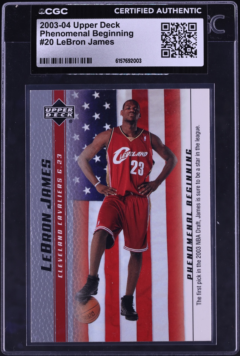 2003 Upper Deck Phenomenal Beginning LeBron James ROOKIE #20 CGC AUTH