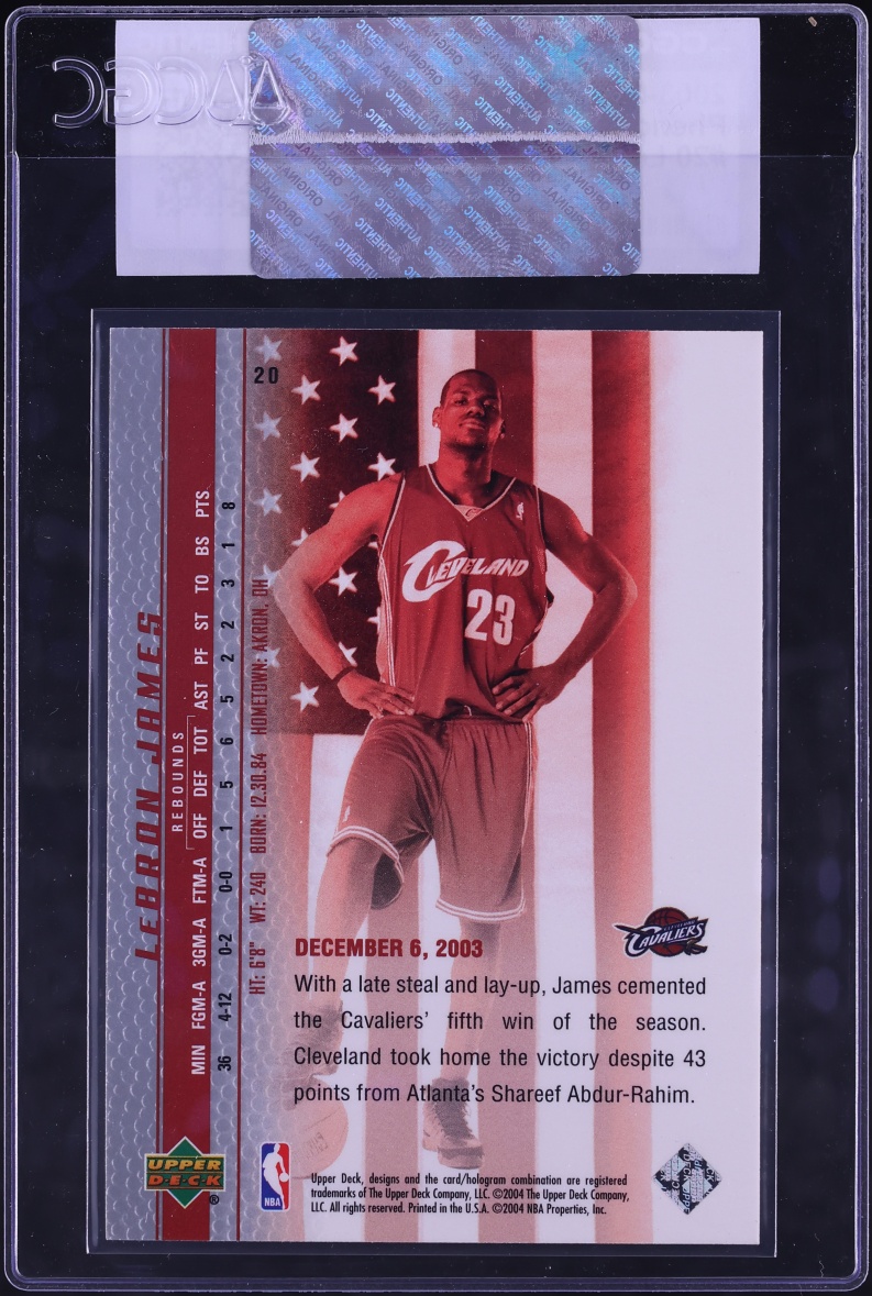 2003 Upper Deck Phenomenal Beginning LeBron James ROOKIE #20 CGC AUTH
