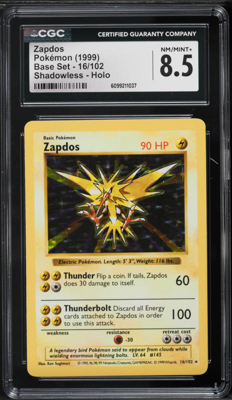 ☆AGoos☆ 1999 Pokemon Fossil Zapdos #30 CGC 5 EX on Fanatics Collect