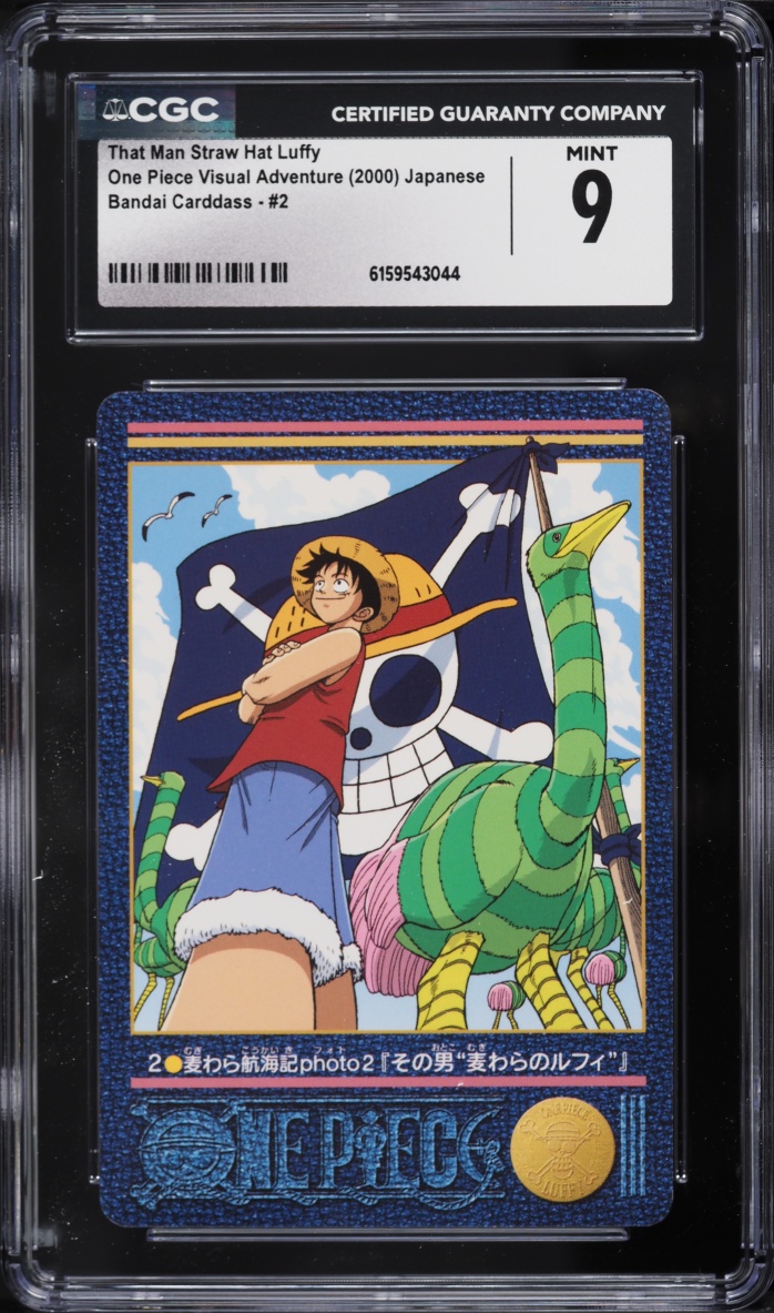 2000 One Piece Japanese Visual Adventure Bandai Carddass That Man Straw Hat Luffy #2 CGC 9 MINT