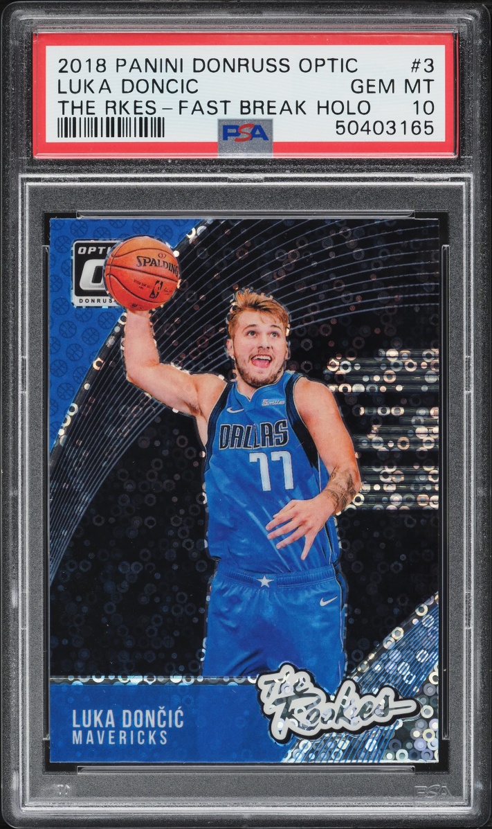 2018 Donruss Optic The Rookies Fast Break Holo Prizm Luka Doncic ROOKIE #3 PSA 10 GEM MINT