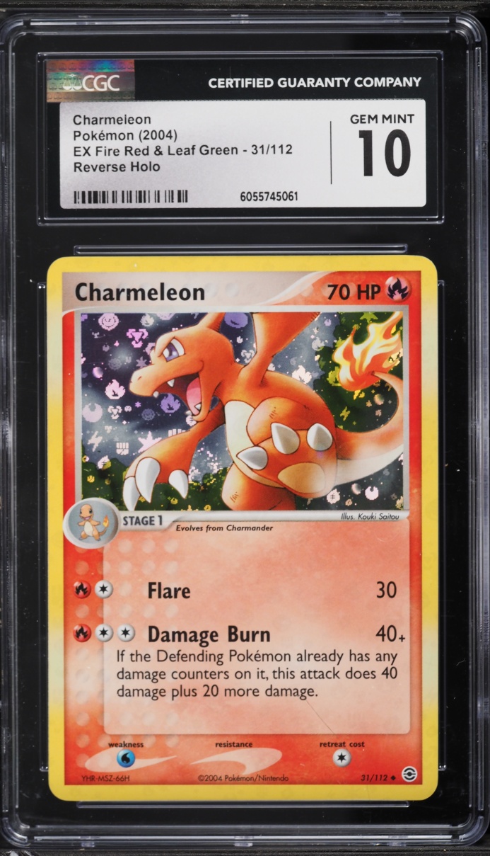 2004 Pokemon EX Fire Red & Leaf Green Reverse Holo Charmeleon #31 CGC 10 GEM MINT