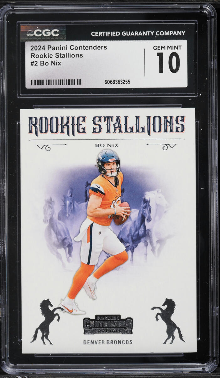 2024 Panini Contenders Stallions Bo Nix ROOKIE #2 CGC 10 GEM MINT