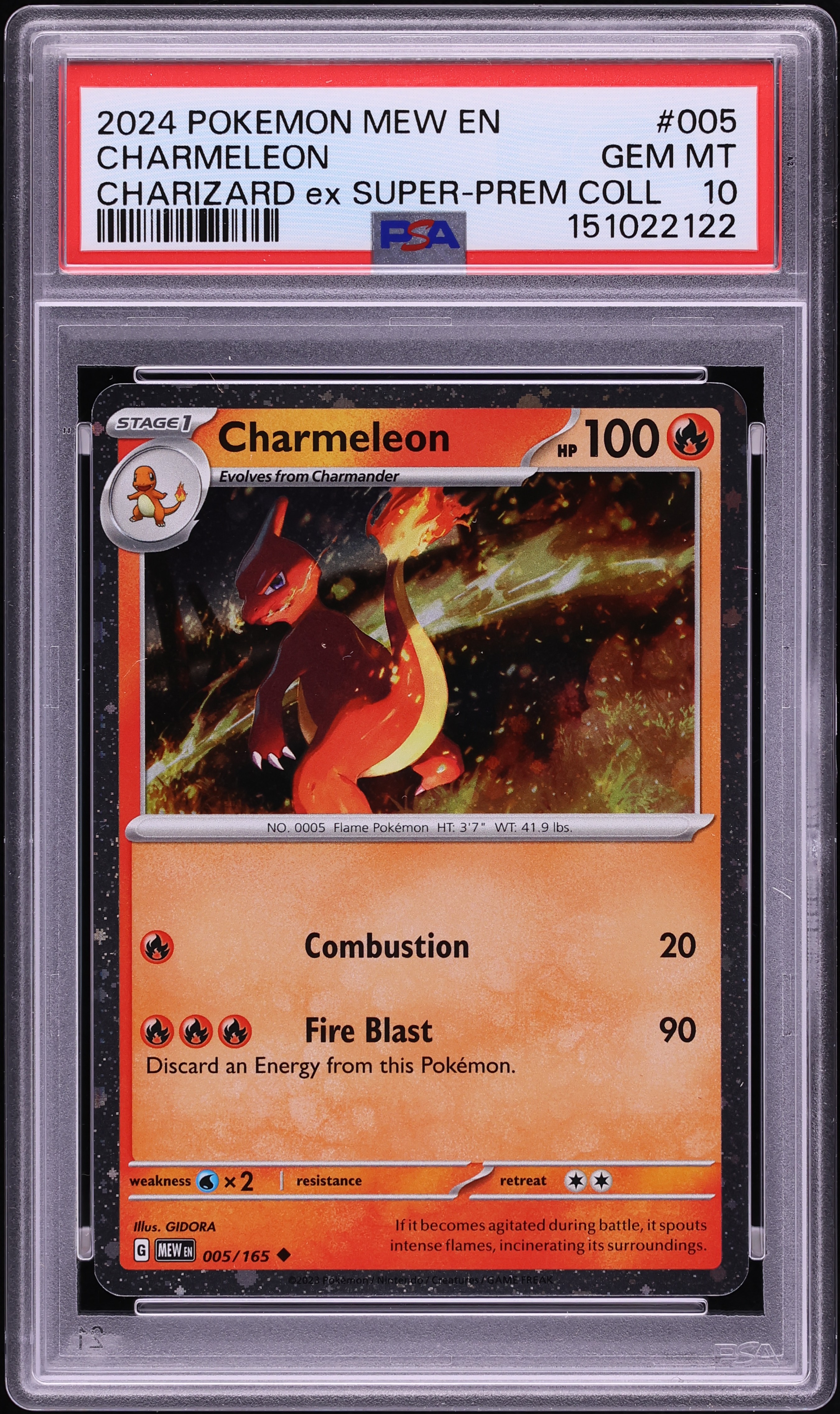 2024 Pokemon SV 151 Charizard EX Super Premium Collection Charmeleon #5 PSA 10 GEM MINT