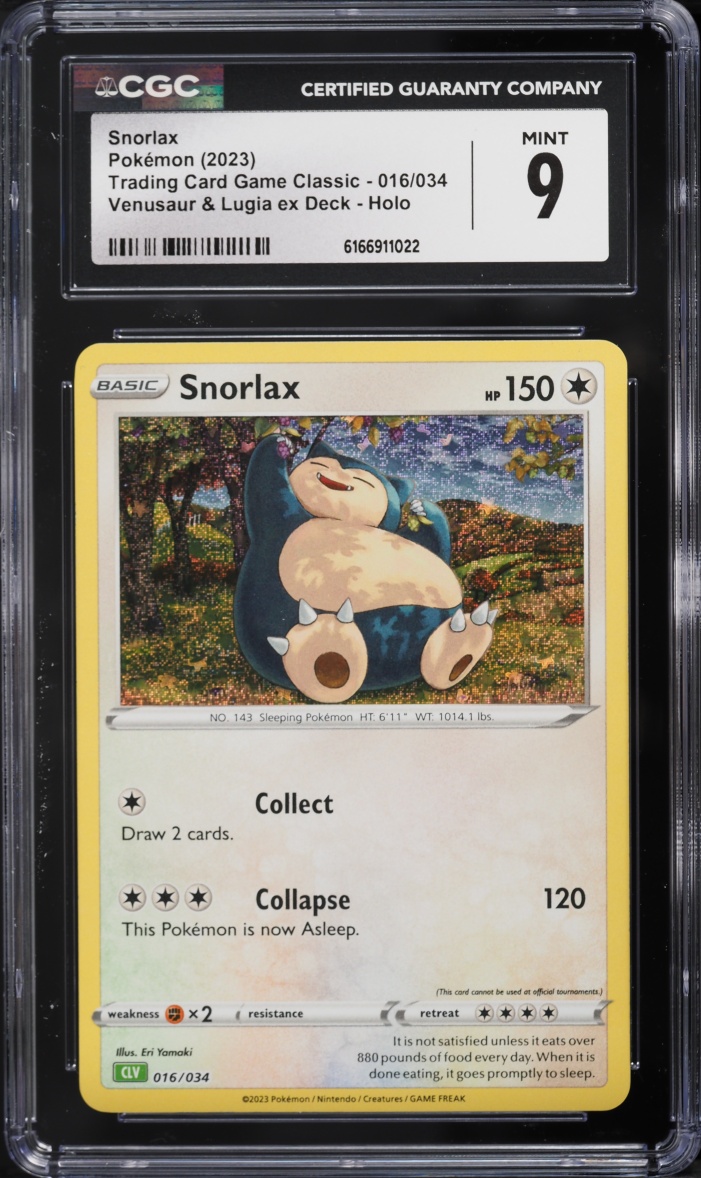 2023 Pokemon TCG Classic Venusaur & Lugia Ex Deck Holo Snorlax #16 CGC 9 MINT