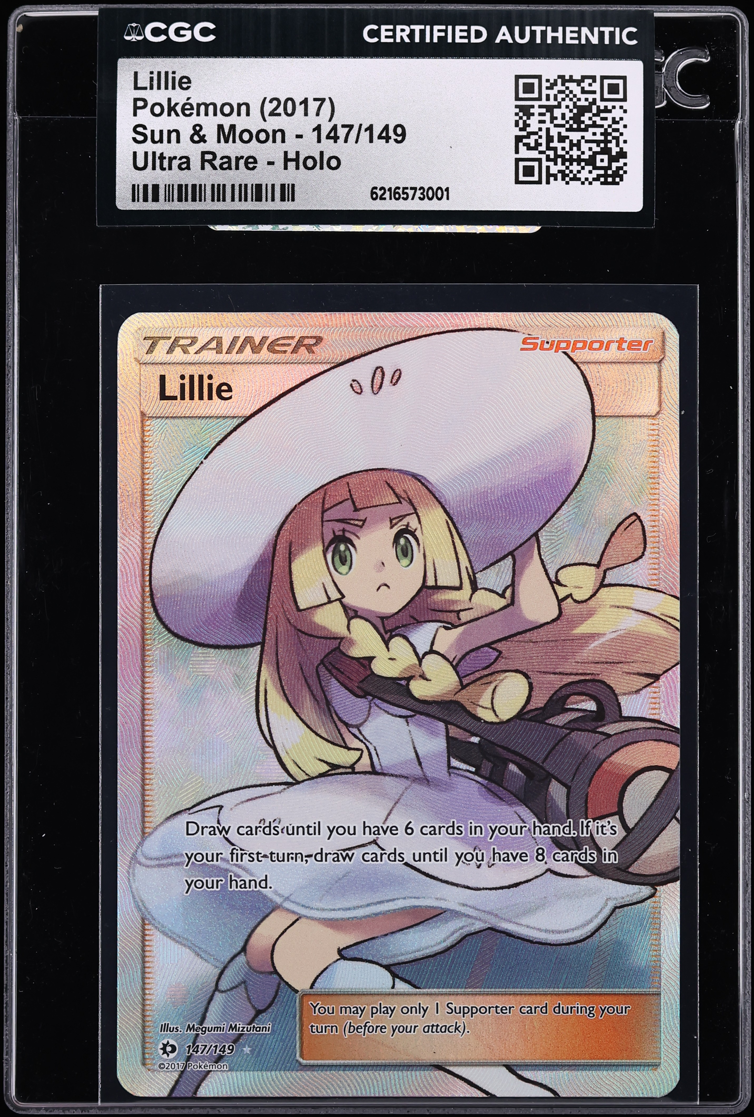2017 Pokemon Sun & Moon Full Art Lillie #147 CGC AUTH