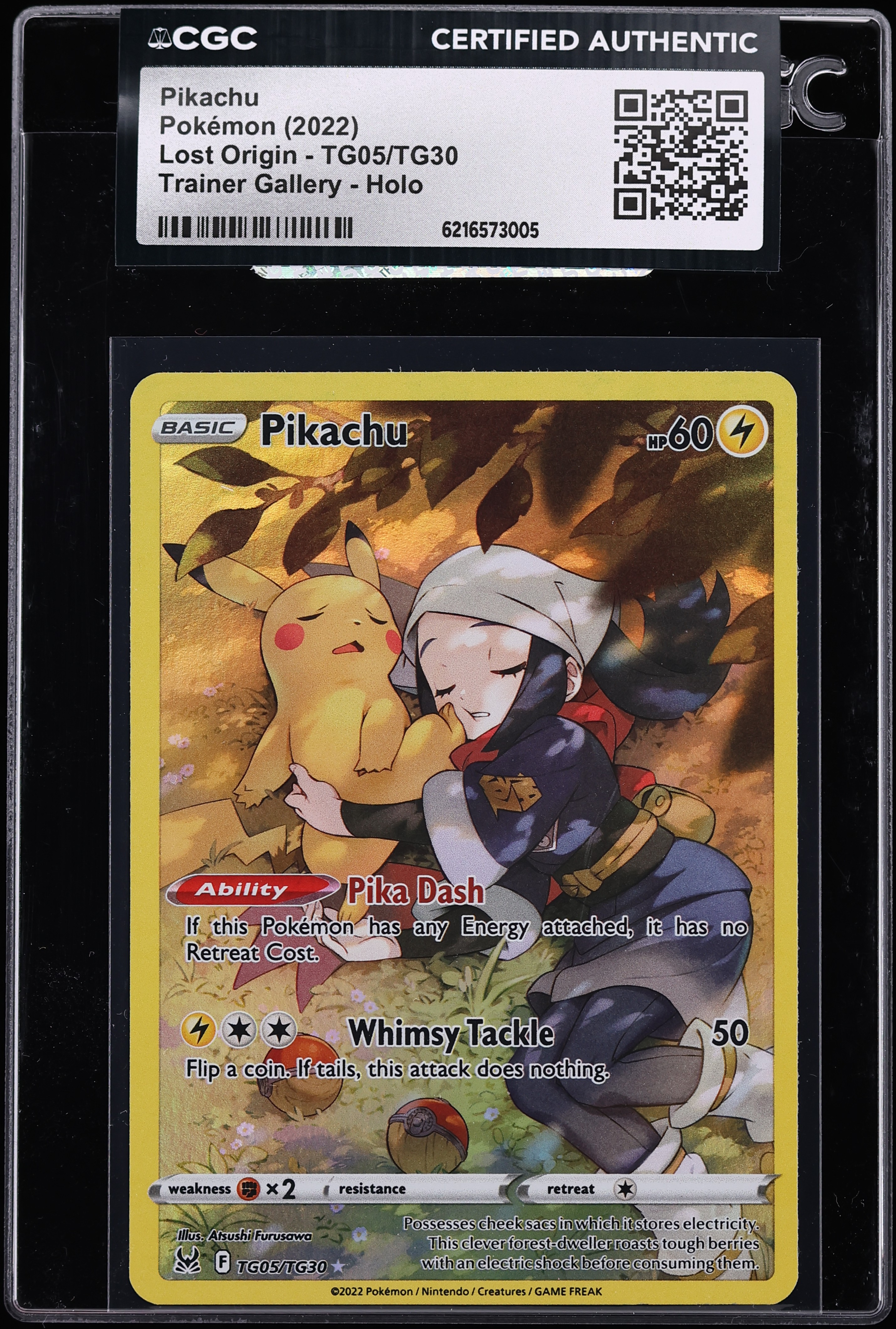 2022 Pokemon Sword & Shield Lost Origin Trainer Gallery CHR Pikachu #TG05 CGC AUTH