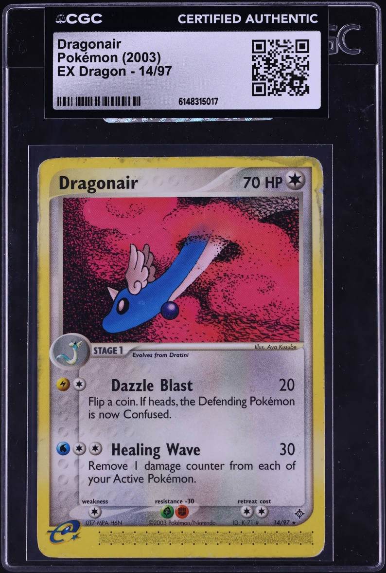 2003 Pokemon EX Dragon Dragonair #14 CGC AUTH