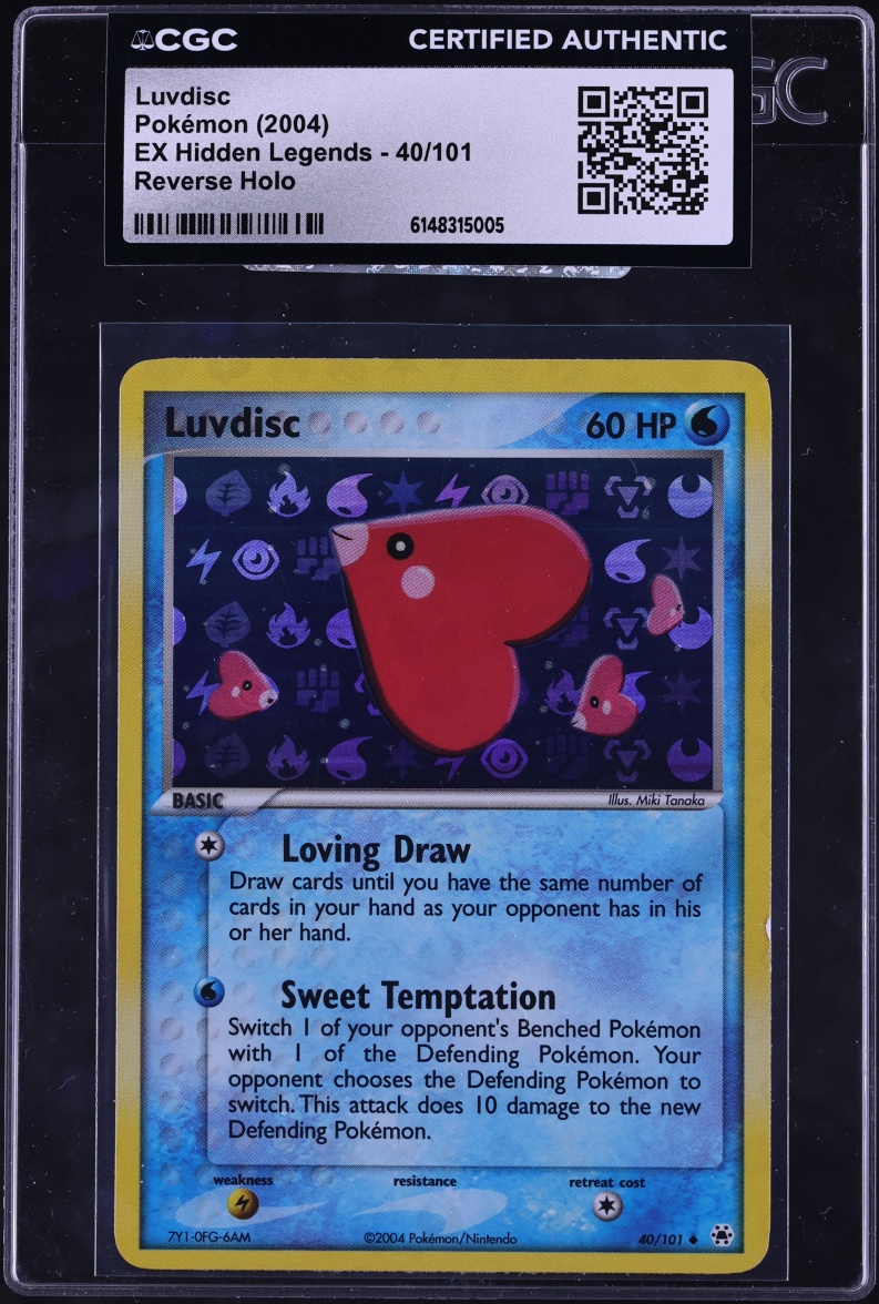 2004 Pokemon EX Hidden Legends Reverse Holo Luvdisc #40 CGC AUTH