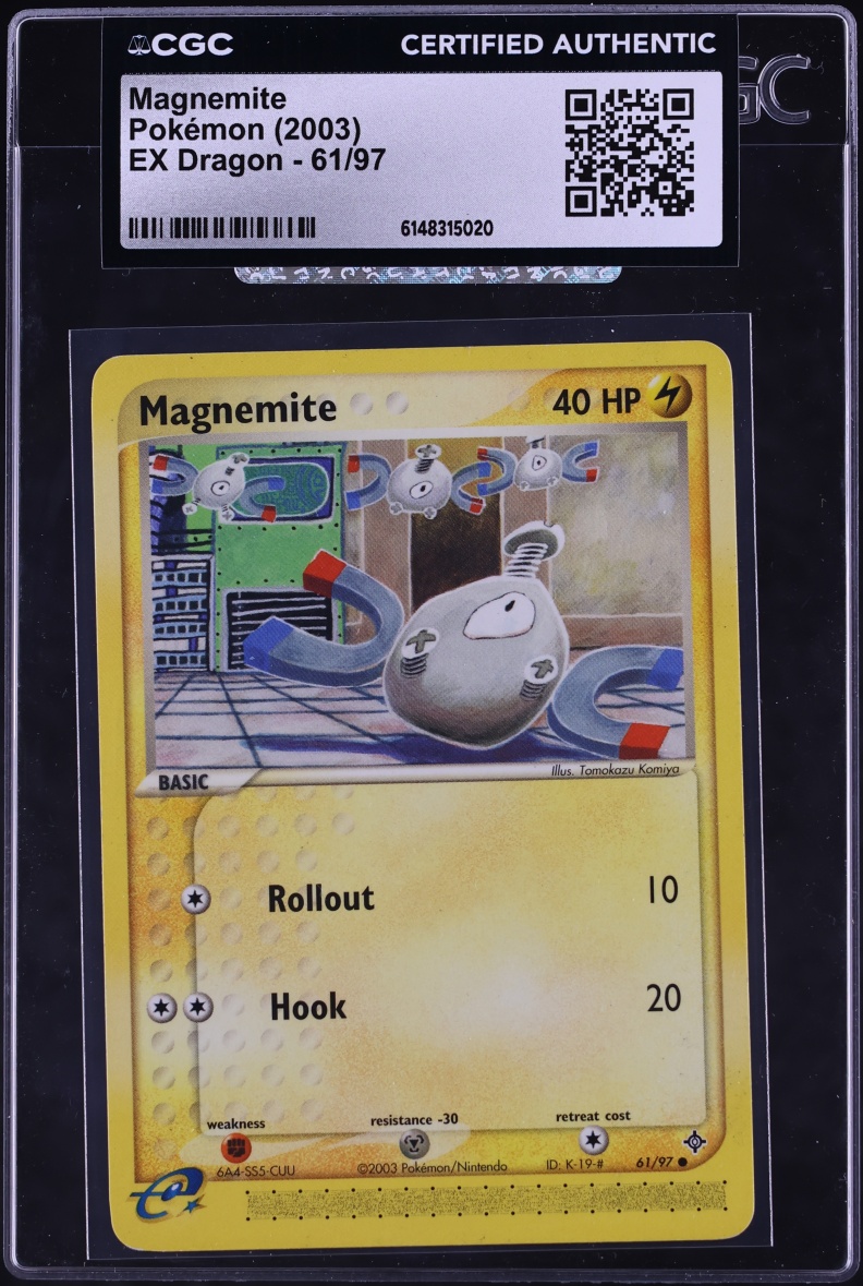 2003 Pokemon EX Dragon Magnemite #61 CGC AUTH