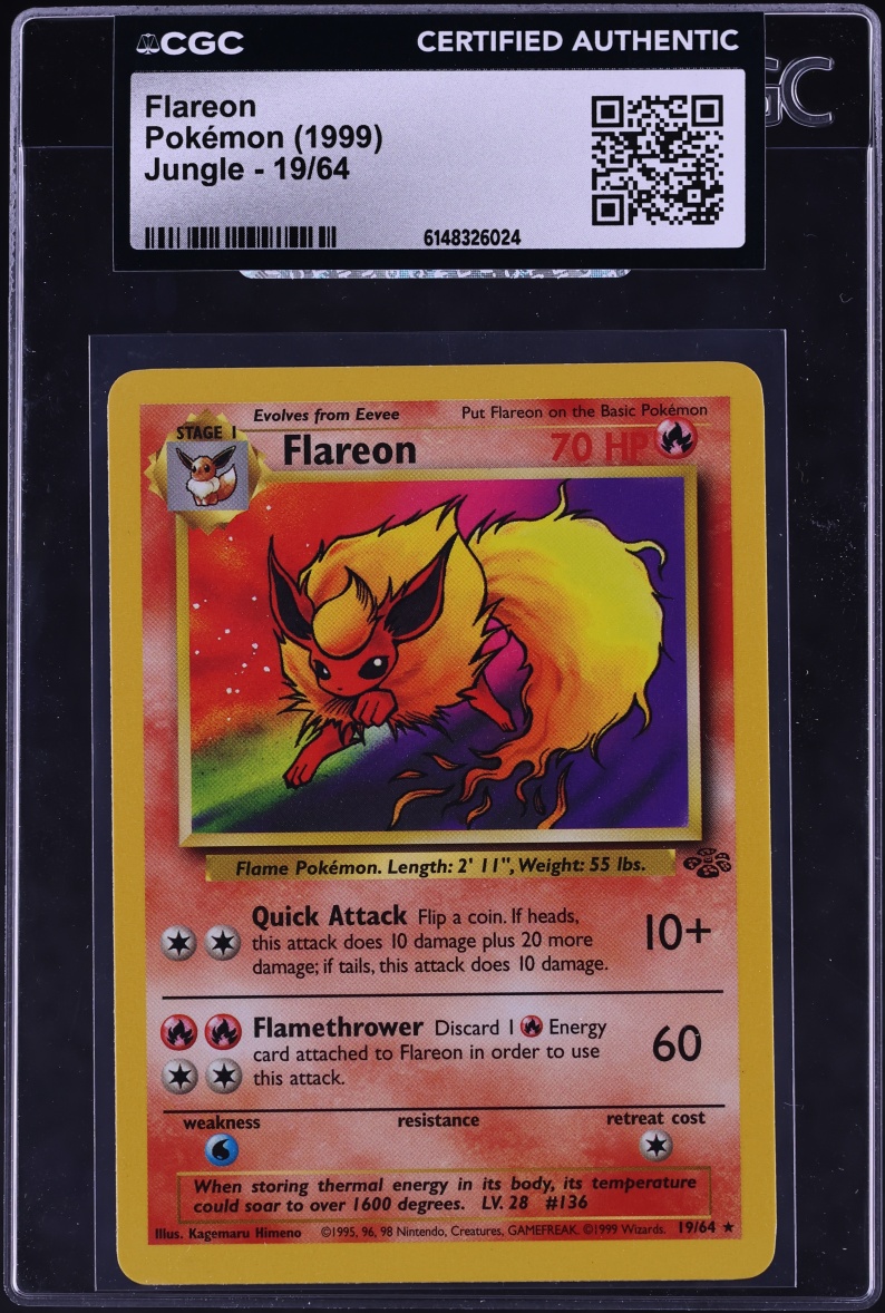 1999 Pokemon Jungle Flareon #19 CGC AUTH