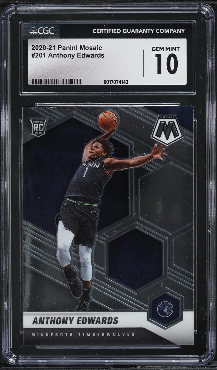 2020 Panini Mosaic Anthony Edwards ROOKIE #201 CGC 10 GEM MINT