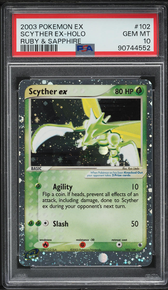 2003 Pokemon EX Ruby & Sapphire Holo Scyther Ex #102 PSA 10 GEM MINT
