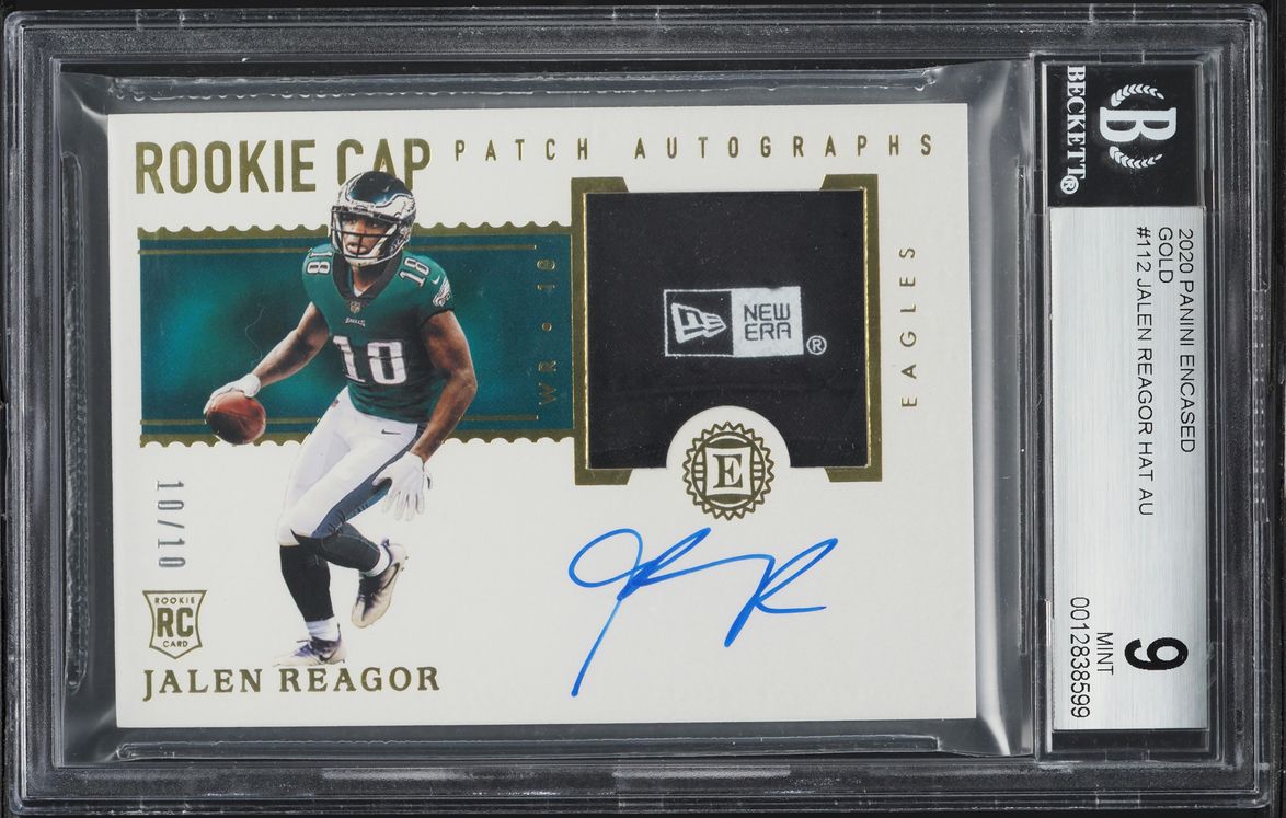 2020 Panini Encased Gold Jalen Reagor ROOKIE PATCH AUTO 10/10 #112 BGS 9 MINT