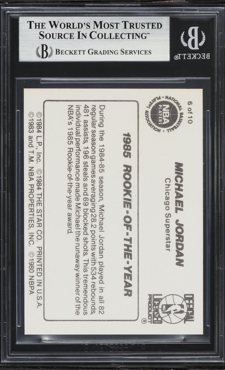 1986 Star Basketball Michael Jordan ROOKIE #6 BGS 6 EXMT