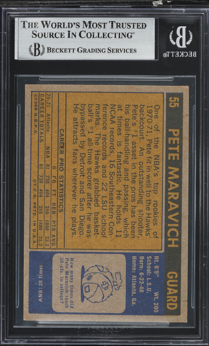1971 Topps Basketball Pete Maravich #55 BGS 7 NRMT
