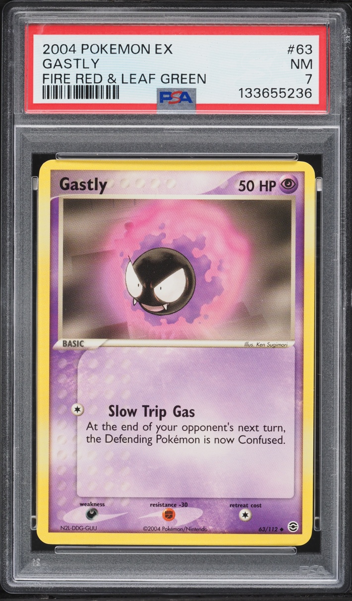 2004 Pokemon EX Fire Red & Leaf Green Gastly #63 PSA 7 NRMT