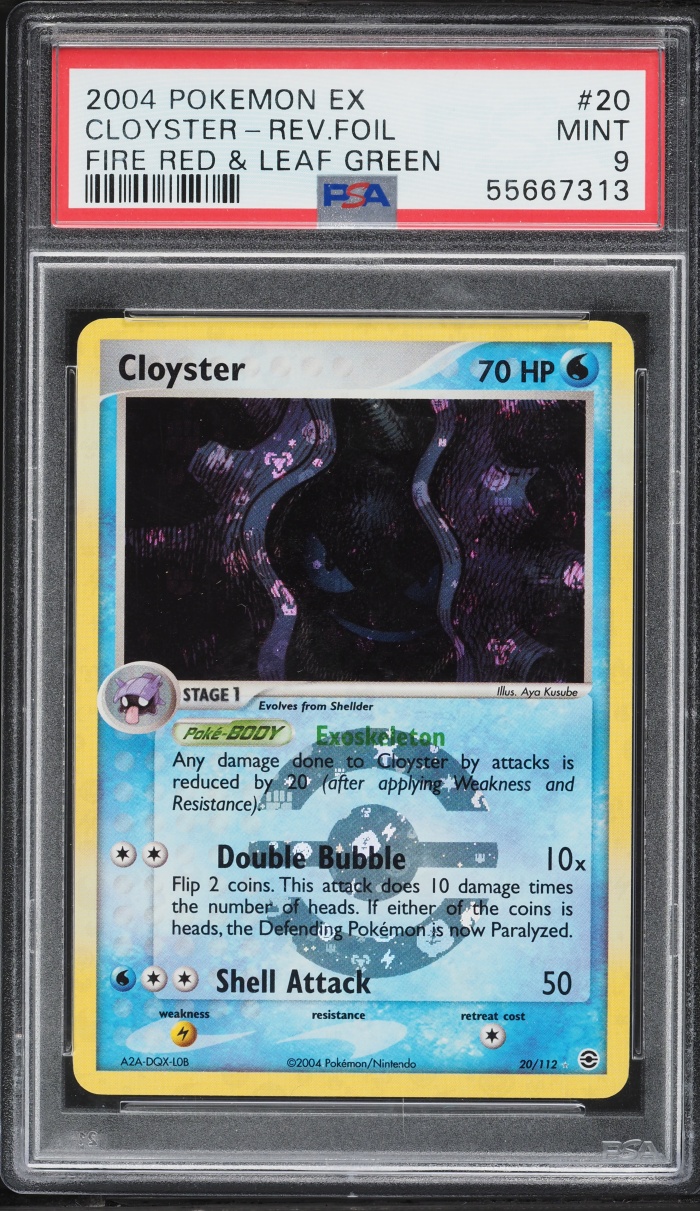 2004 Pokemon Ex Fire Red Leaf Green Reverse Holo Cloyster #20 PSA 9 MINT