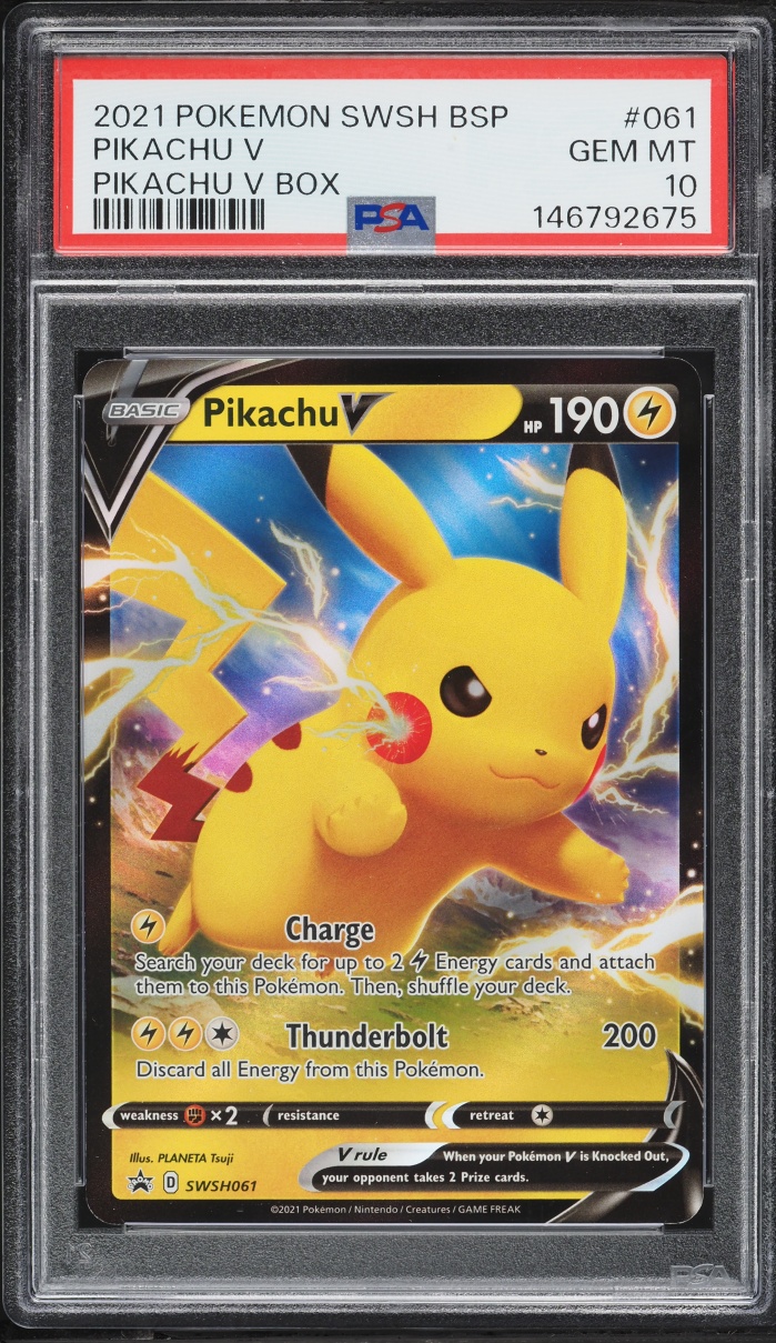 2021 Pokemon Sword & Shield Promo Shining Fates Holo Pikachu V #SWSH061 PSA 10 GEM MINT