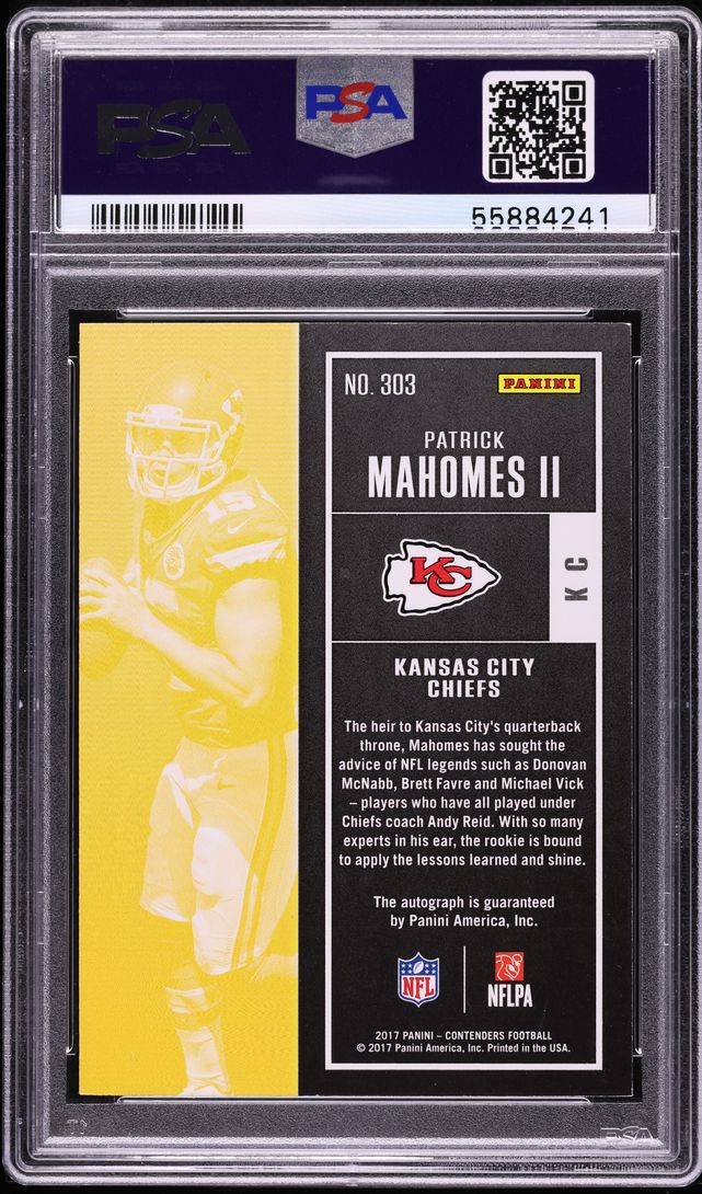2017 Panini Contenders Patrick Mahomes II ROOKIE AUTO #303 PSA 8 NM-MT