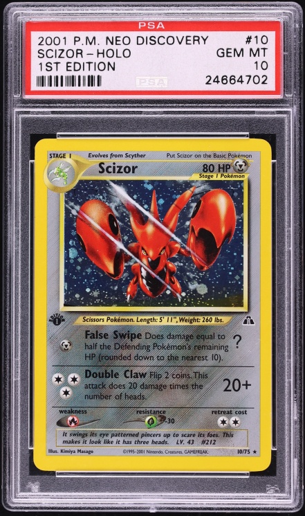 2001 Pokemon Neo Discovery 1st Edition Holo Scizor #10 PSA 10 GEM MINT