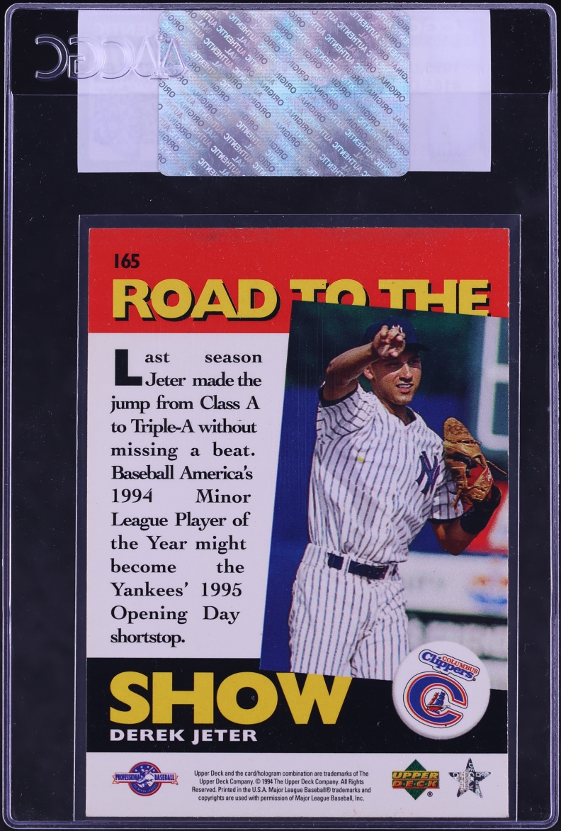 1995 Upper Deck Minors Derek Jeter ROOKIE #165 CGC AUTH