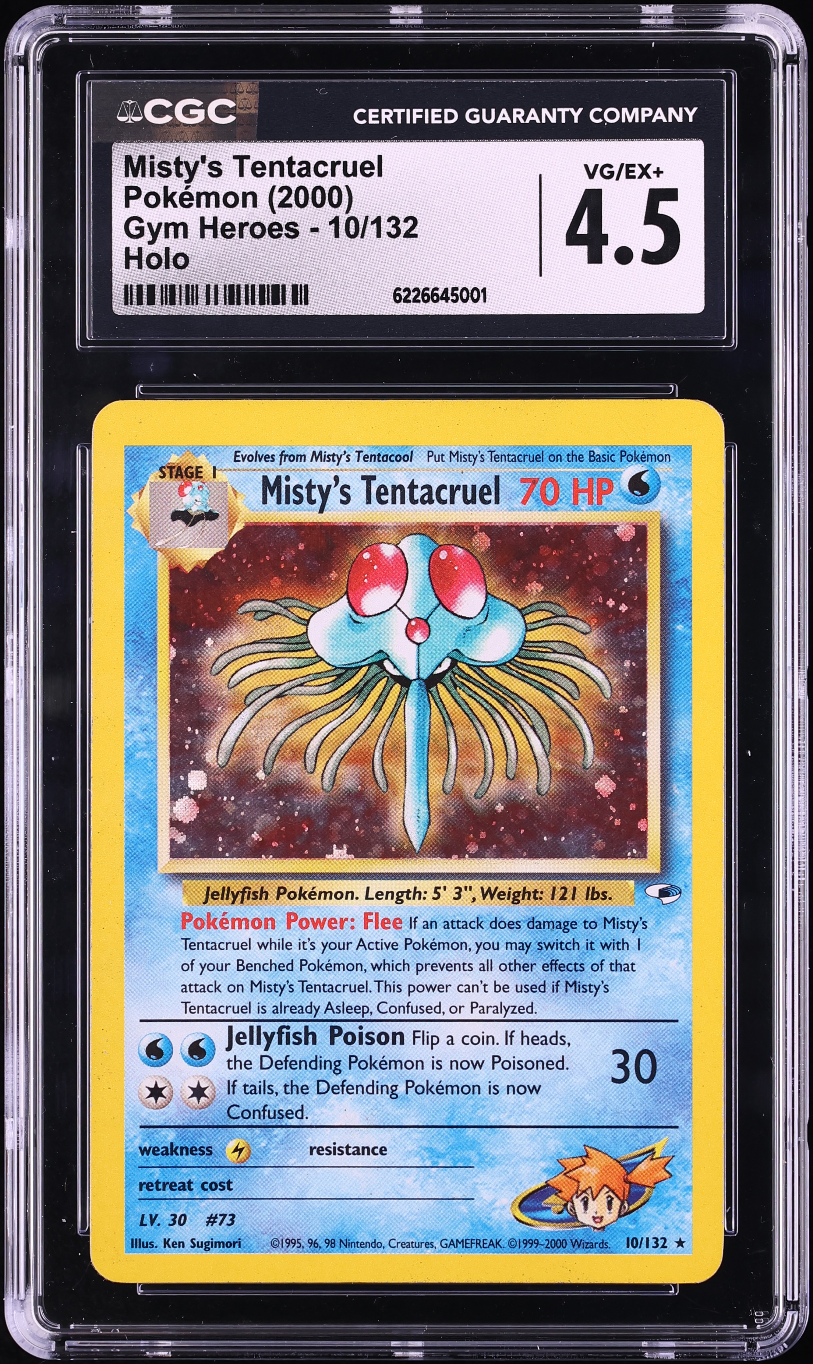 2000 Pokemon Gym Heroes Holo Misty's Tentacruel #10 CGC 4.5 VGEX+