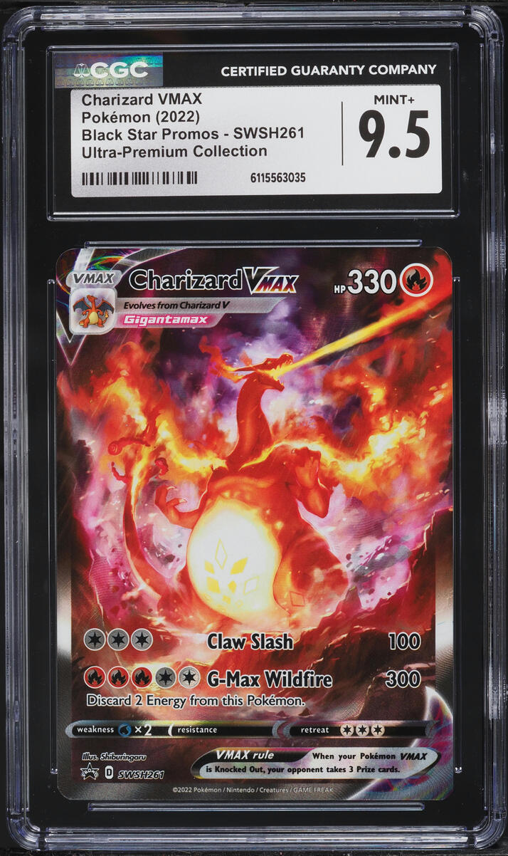 2022 Pokemon Sword & Shield Promo Ultra Premium Alt Art Charizard VMAX #SWSH261 CGC 9.5 MINT+