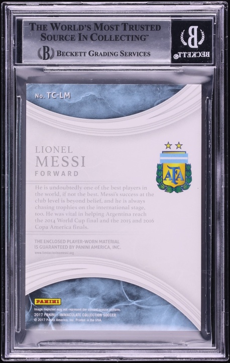 2017 Immaculate Collection Team Crest Jersey Numbers Lionel Messi PATCH /20 #TC-LM BGS 9 MINT - Photo 2
