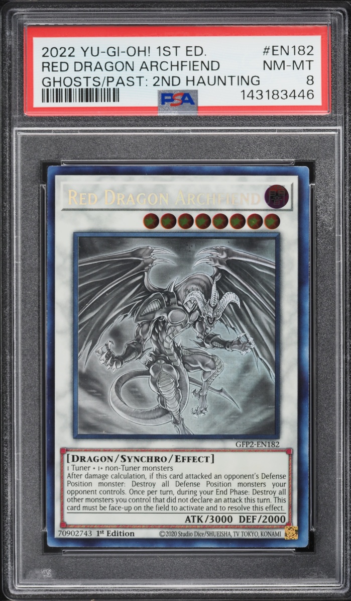2022 Yu-Gi-Oh! GFP2 1st Edition Ghost Rare Red Dragon Archfiend #GFP2-EN182 PSA 8 NM-MT