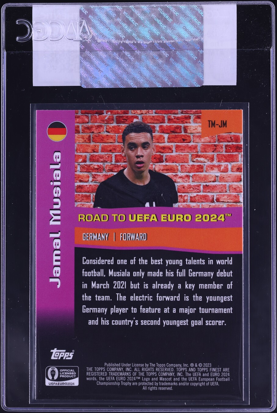 2023 Finest UEFA Euro The Man Jamal Musiala #TM-JM CGC AUTH