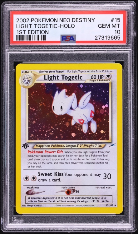 2002 Pokemon Neo Destiny 1st Edition Holo Light Togetic #15 PSA 10 GEM MINT