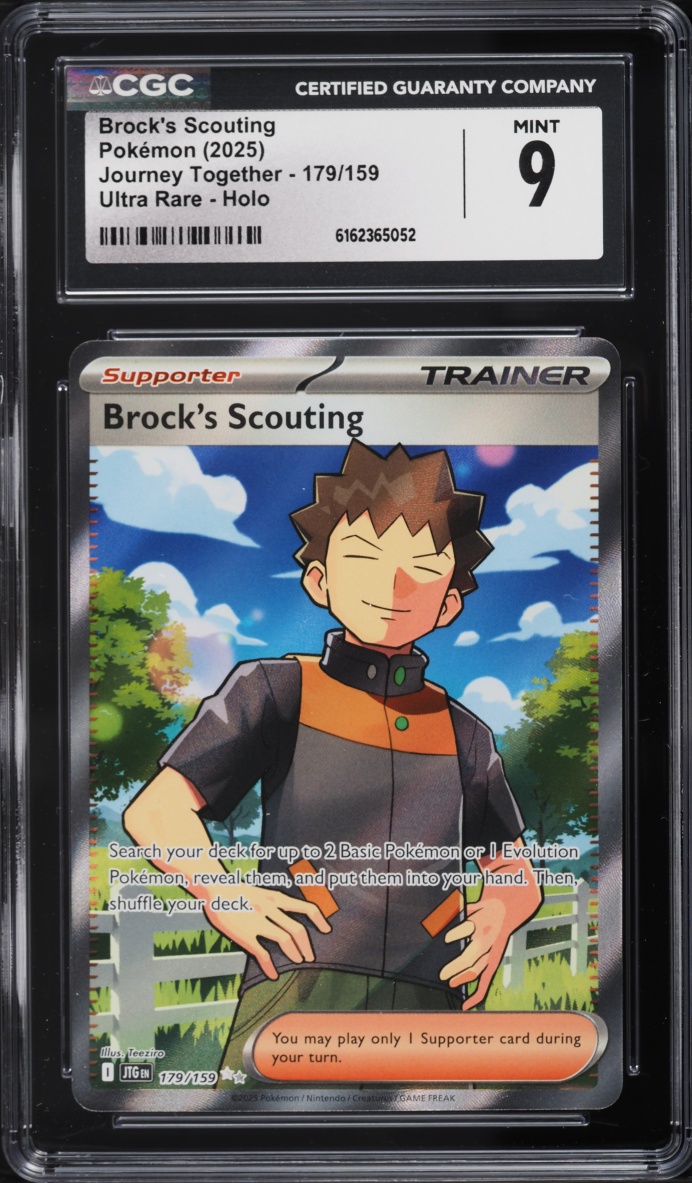 2025 Pokemon SV Journey Together Full Art Brock's Scouting #179 CGC 9 MINT