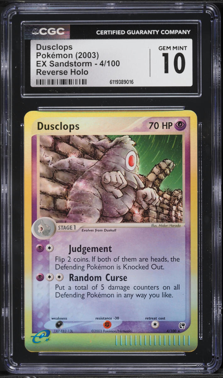 2003 Pokemon EX Sandstorm Reverse Holo Dusclops #4 CGC 10 GEM MINT