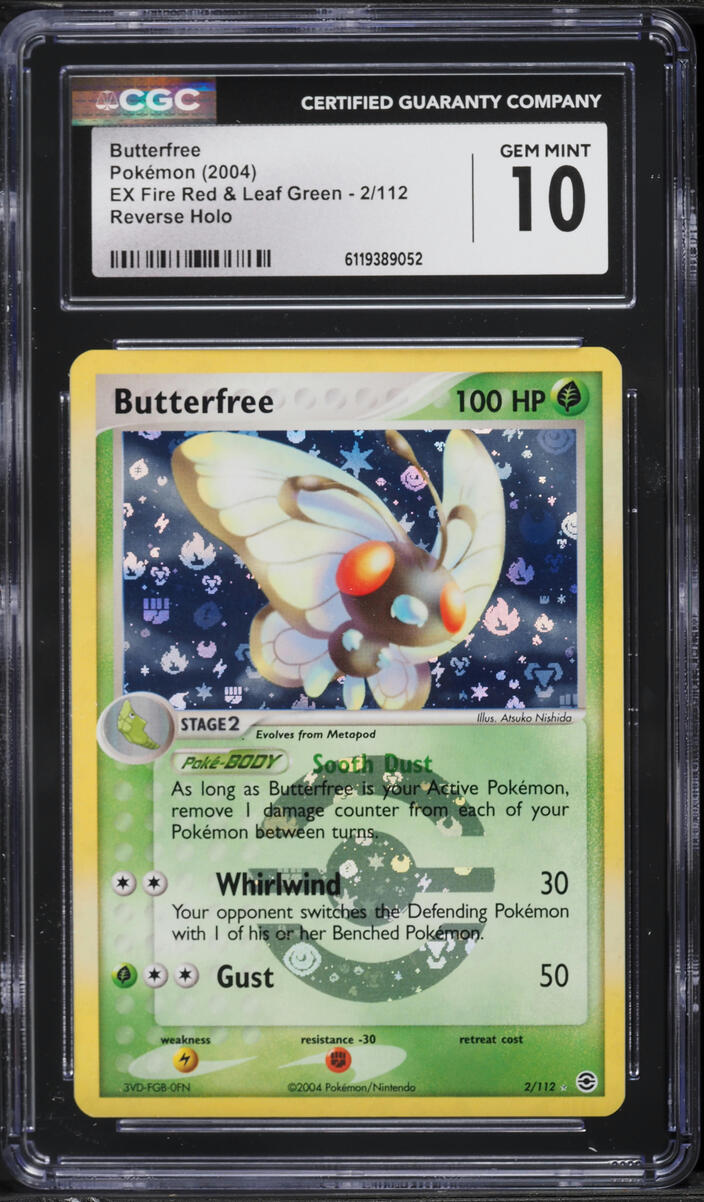2004 Pokemon EX Fire Red & Leaf Green Reverse Holo Butterfree #2 CGC 10 GEM MINT
