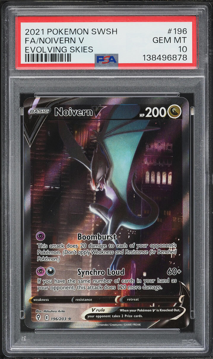 2021 Pokemon Sword & Shield Evolving Skies Alt Art Noivern V #196 PSA 10 GEM MINT