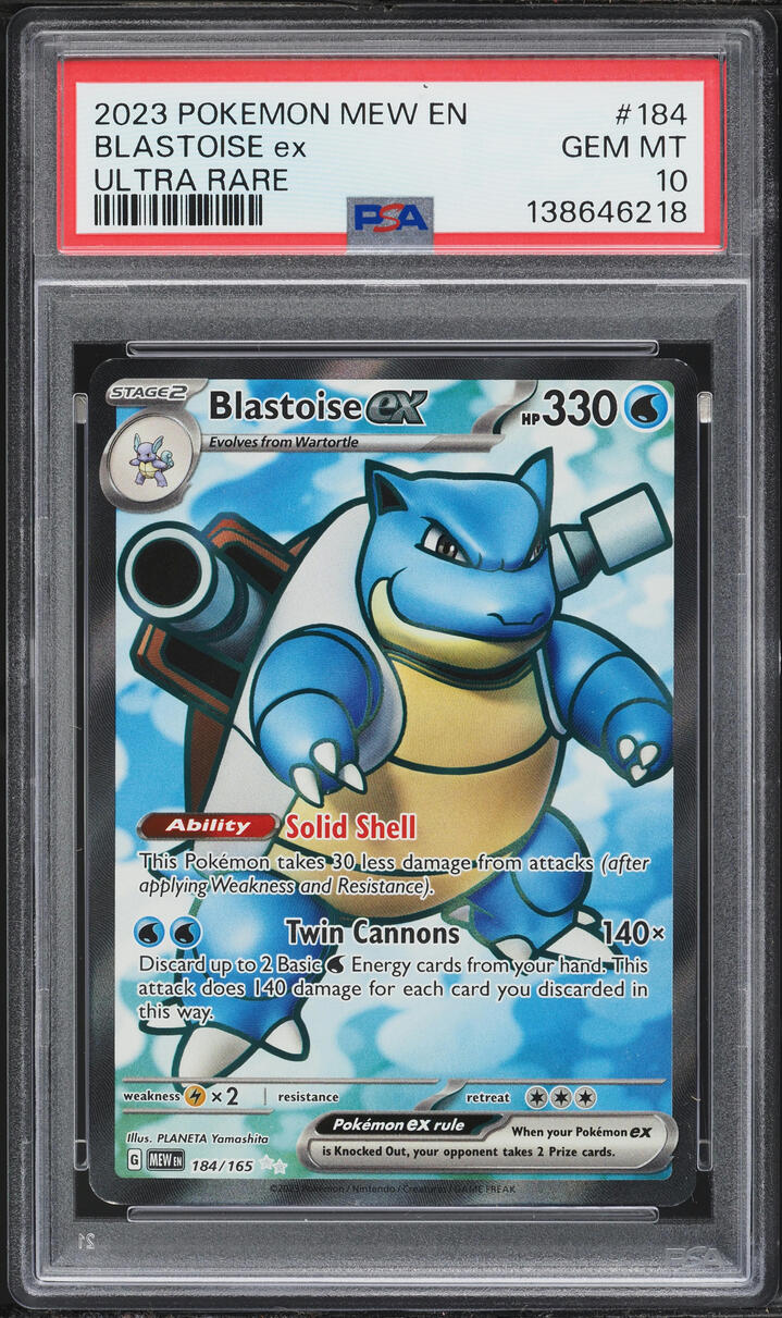 2023 Pokemon Scarlet & Violet 151 Full Art Blastoise ex #184 PSA 10 GEM MINT