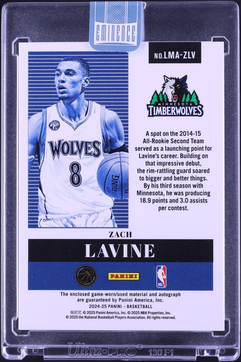 2024 Panini Eminence Zach Lavine LOGOMAN PATCH AUTO /10 #LMA-ZLV