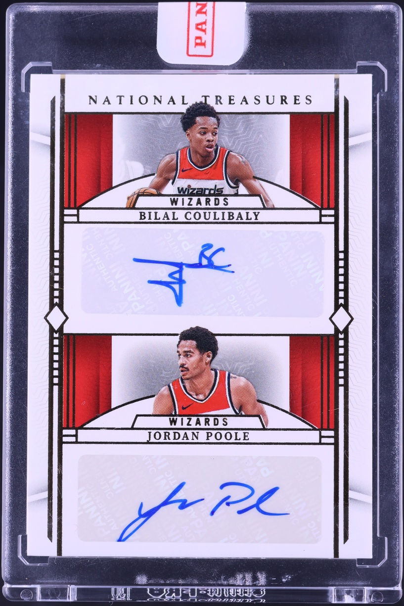 2023 National Treasures Dual Gold Jordan Poole Bilal Coulibaly ROOKIE AUTO /10 #AD-WSH