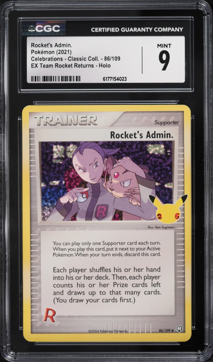 2021 Pokemon Sword & Shield Celebrations Classic Collection Holo Rocket's Admin #86 CGC 9 MINT