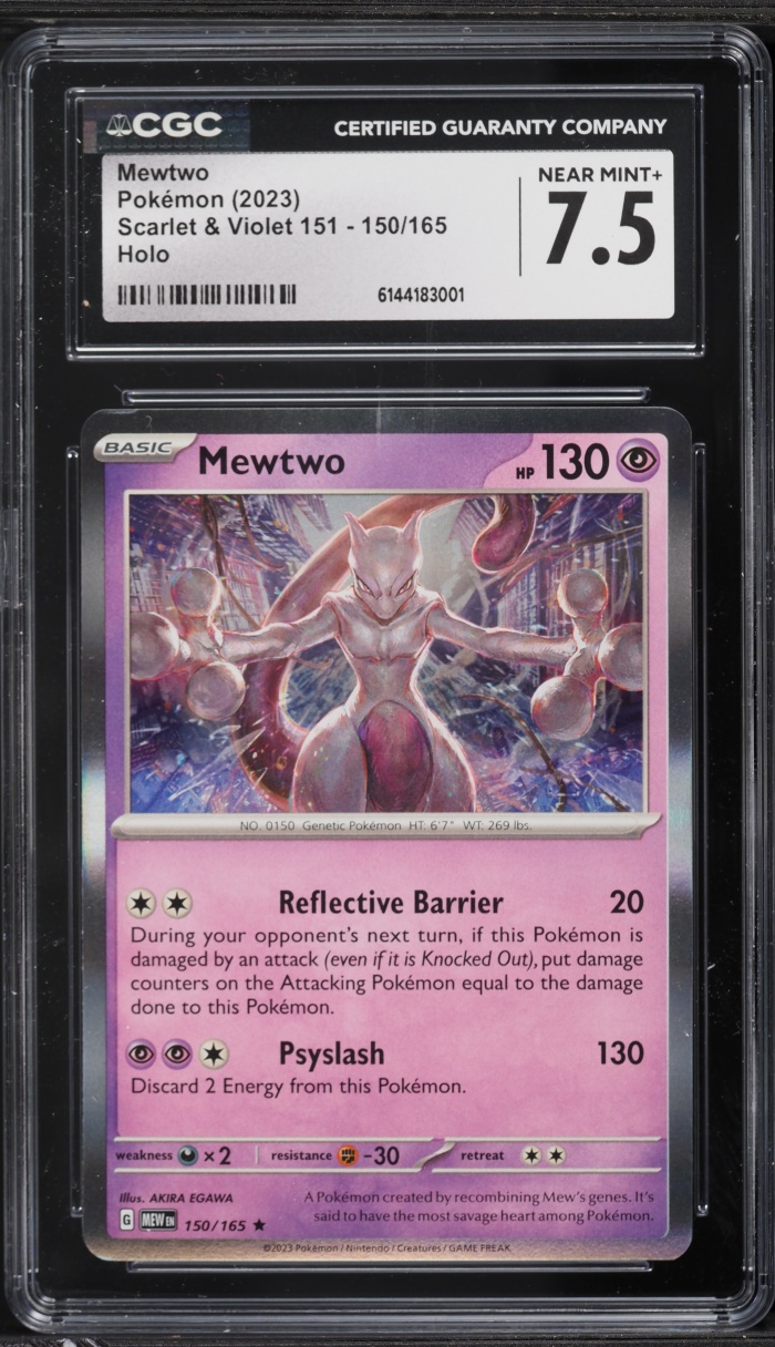 2023 Pokemon Scarlet & Violet 151 Holo Mewtwo #150 CGC 7.5 NRMT+