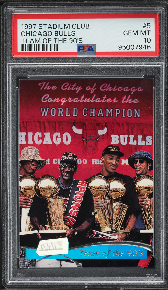 1997 Stadium Club Chicago Bulls w/ Michael Jordan #5 PSA 10 GEM MINT